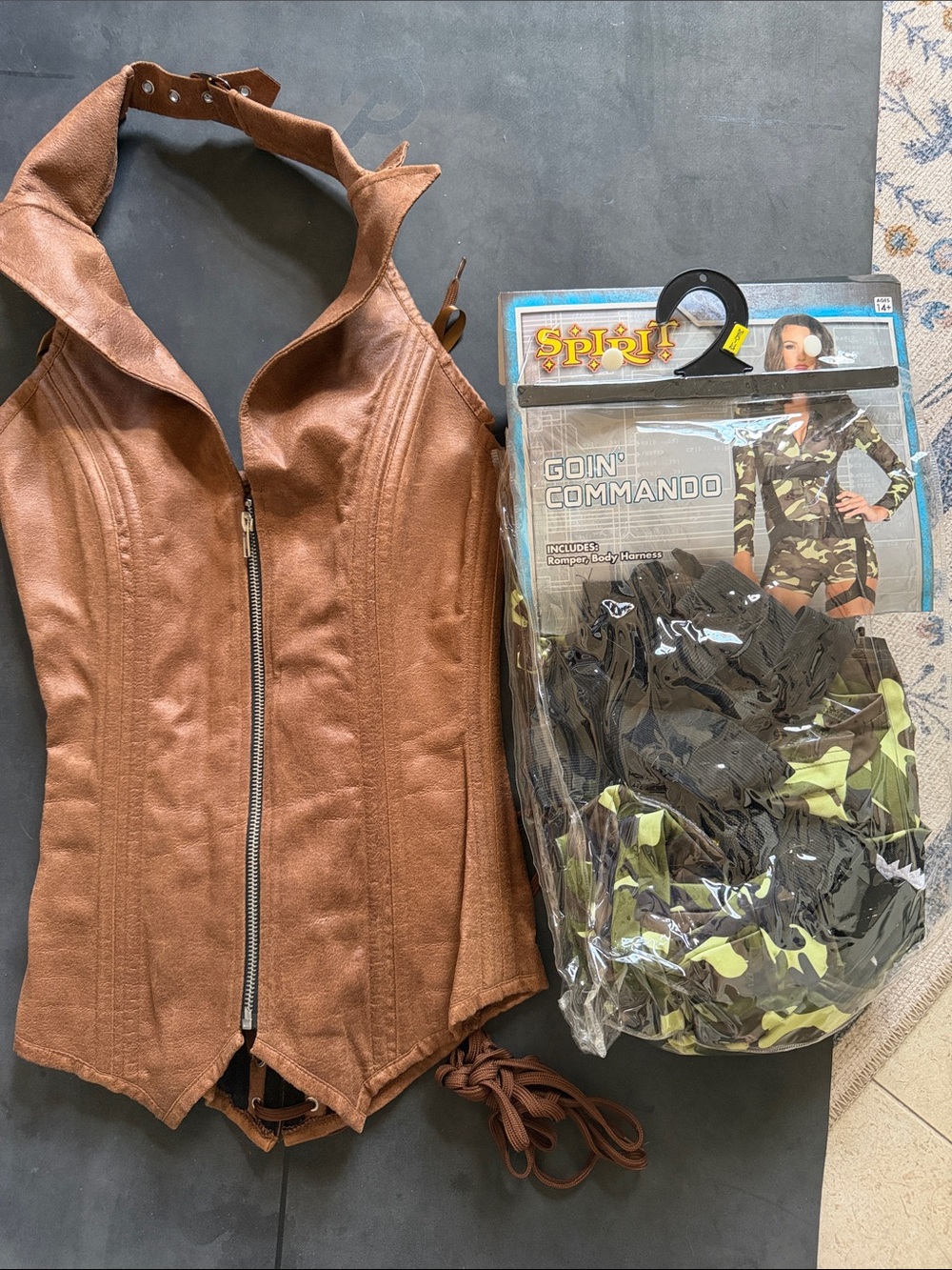 Womens corset and military costume